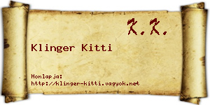 Klinger Kitti névjegykártya